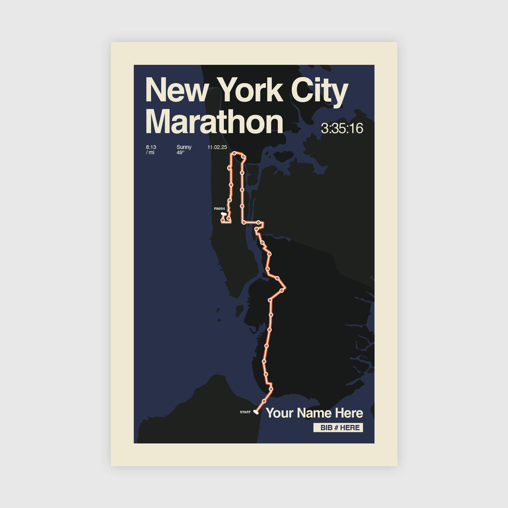 New York City Marathon Personalized Race Print