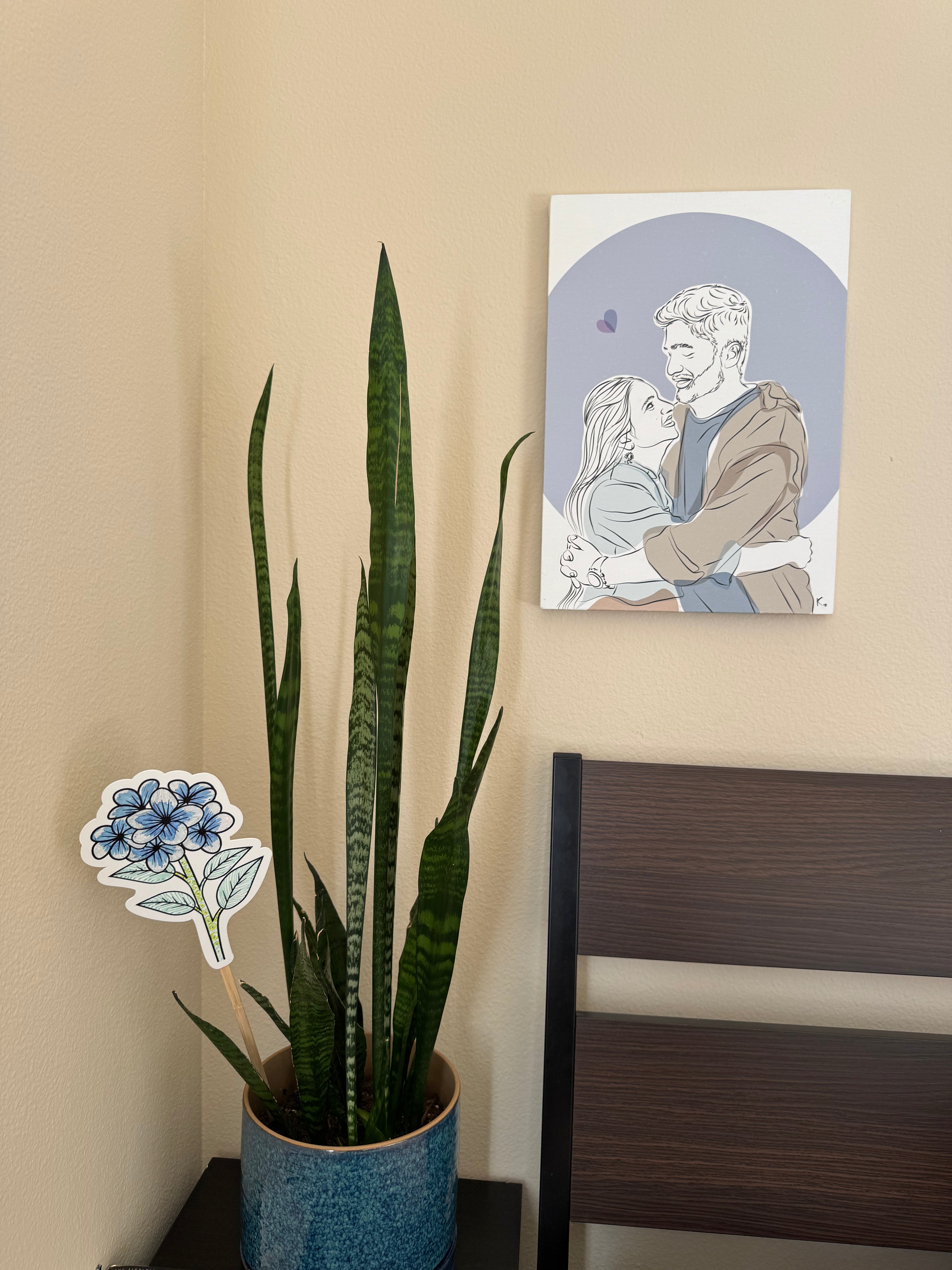 Custom Minimalist Line Art Portrait – Personalized Hand-Drawn Photo Illustration