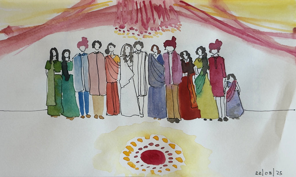 Custom Watercolor Portrait – Faceless Line Art