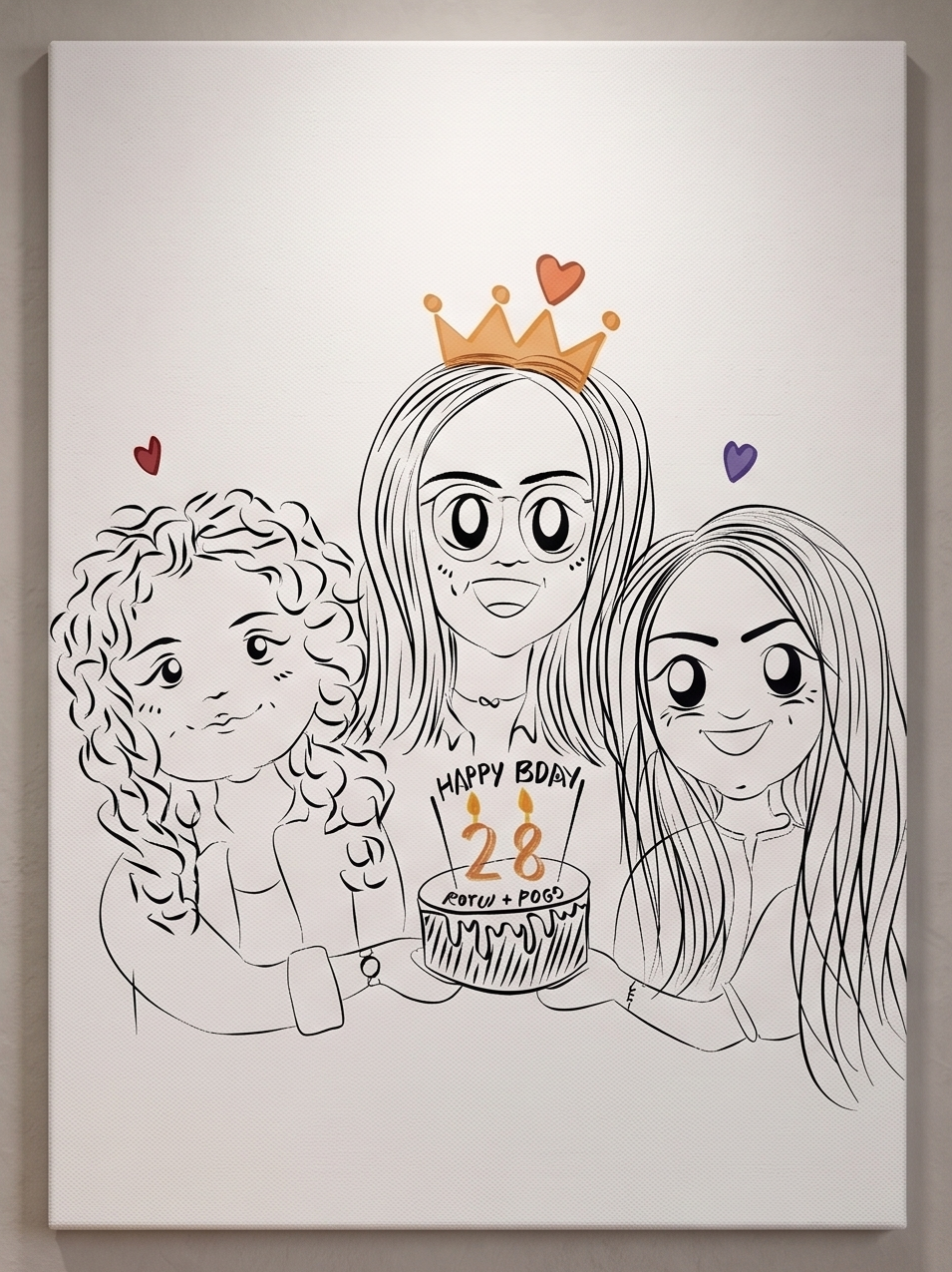Custom Minimalist Line Art Portrait – Personalized Hand-Drawn Photo Illustration
