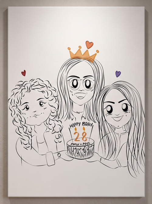 Custom Minimalist Line Art Portrait – Personalized Hand-Drawn Photo Illustration